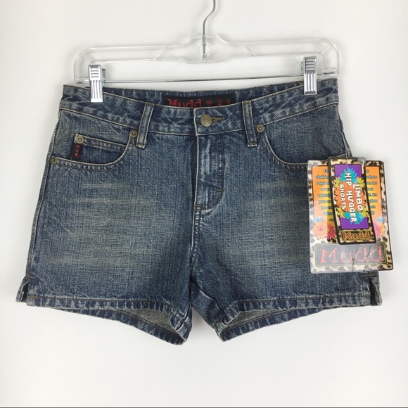 VTG Y2K Vintage Deadstock NWT NEW Mudd Limbo Hip Hugger Denim Jean Shorts Size 3 - Picture 2 of 7